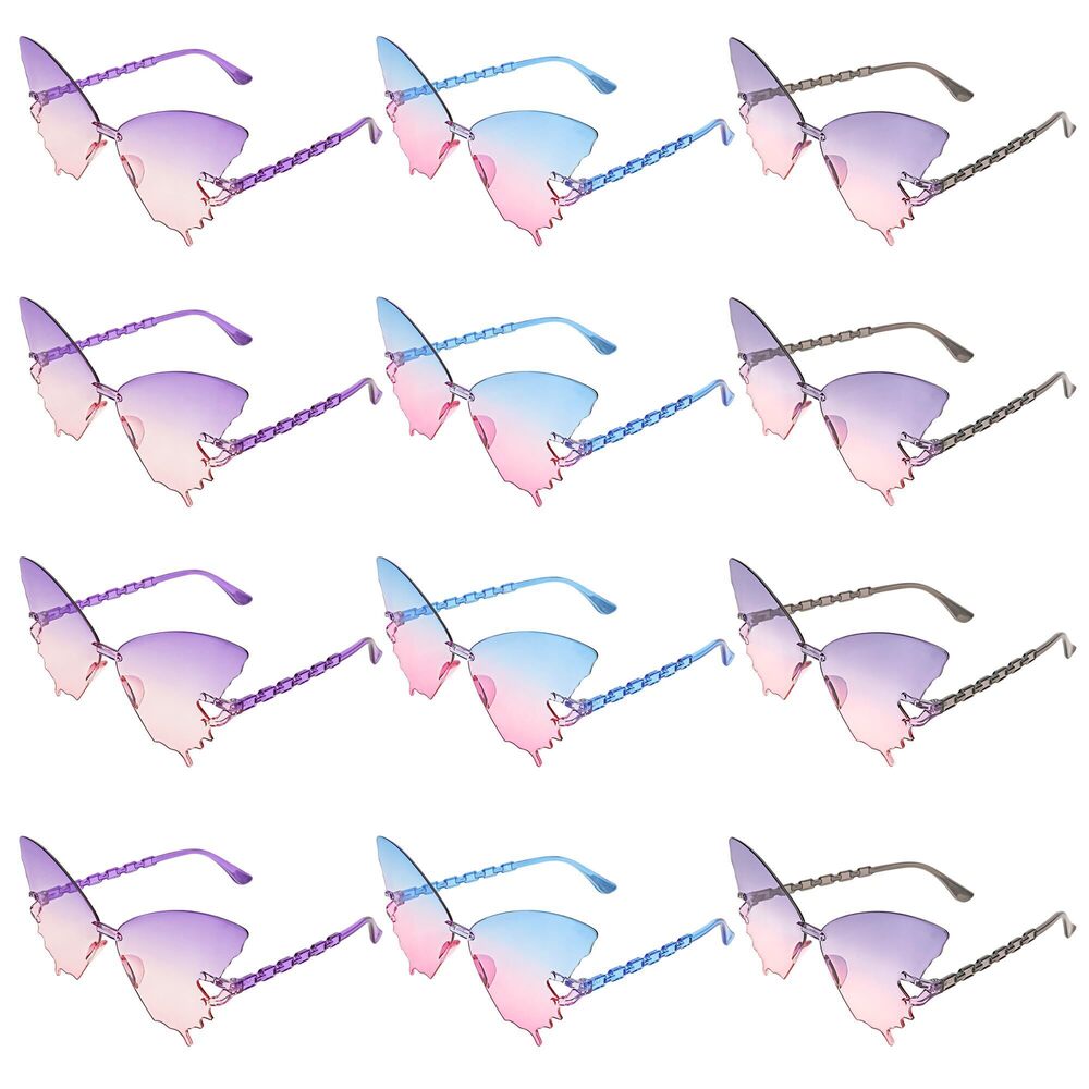 7705 Sunglasses Butterfly, Rimless Butterfly Sunglasses, Adult Party